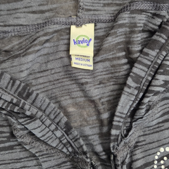 Kavio Black and Gray Hooded Sweatshirt with Red Embellishment Nebraska Women M - Picture 3 of 7